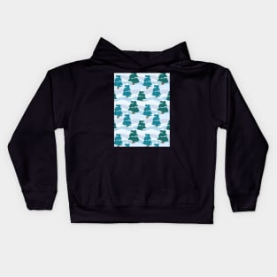 Snowy Winter Pine Trees Kids Hoodie